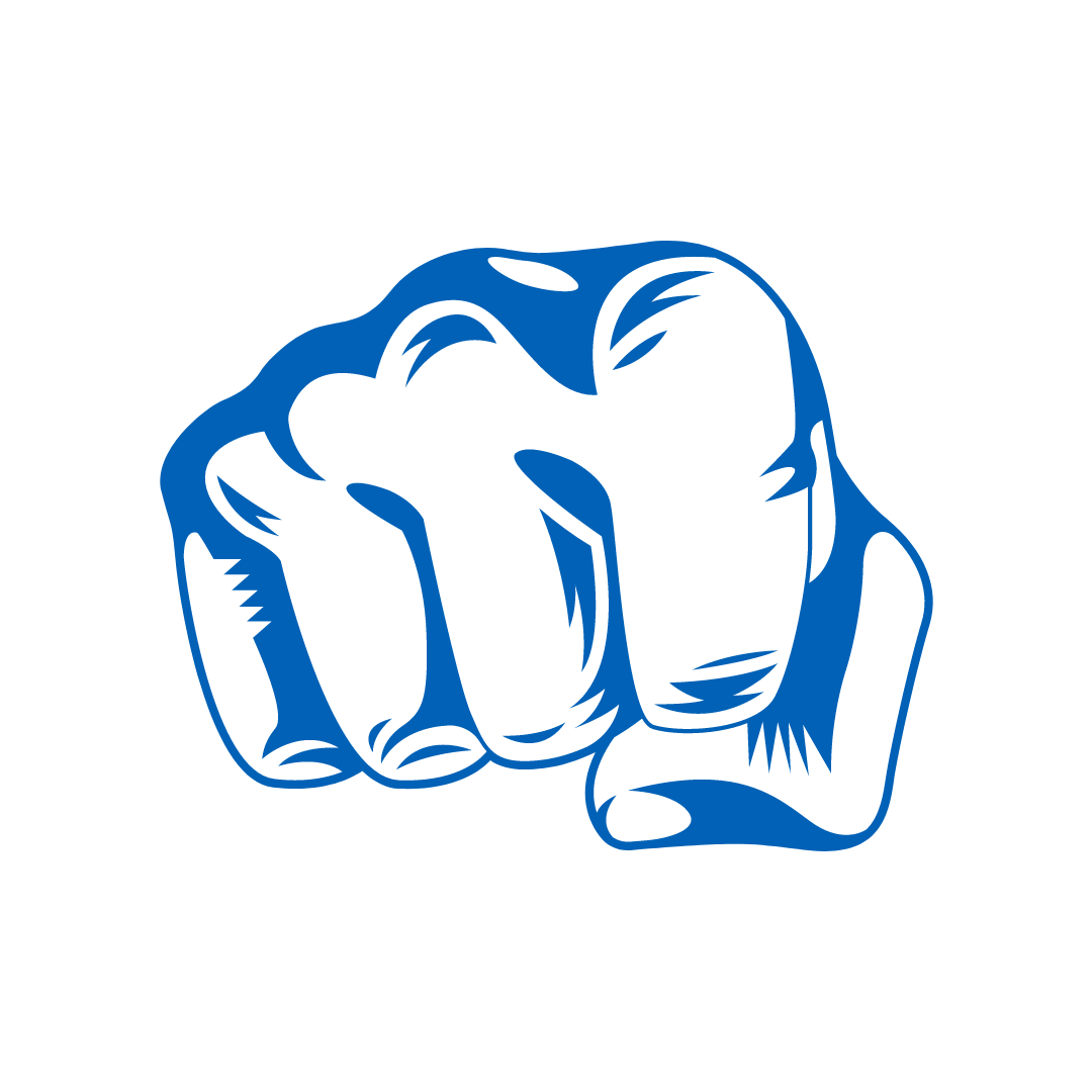 Core Financial fist logo blue and white